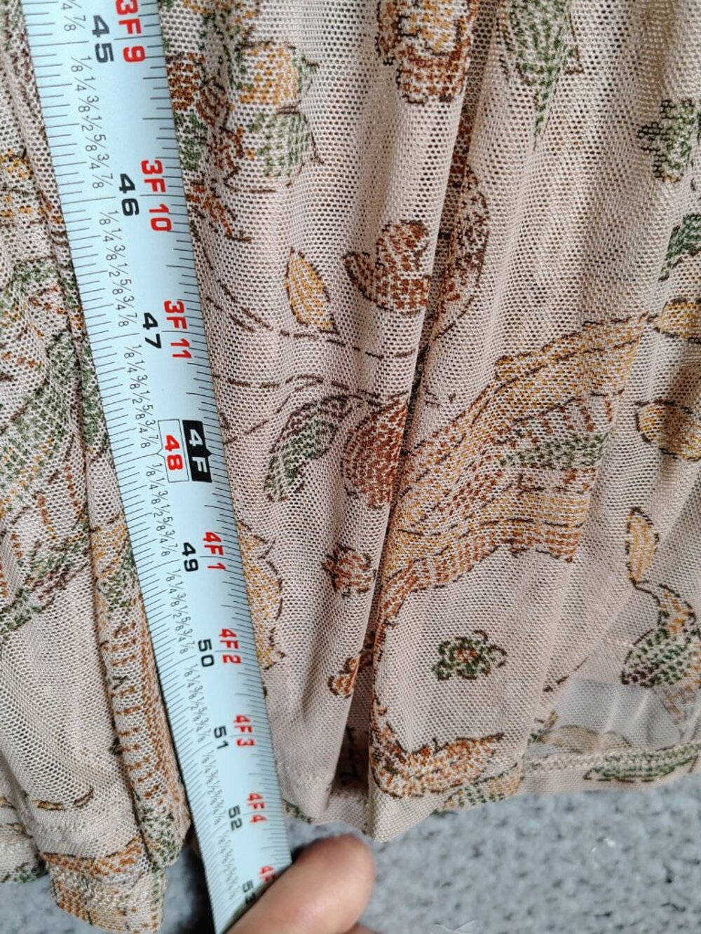 Kate And Lily Maxi Dress Women 4 Petite Beige Paisley Mesh Tiered Ruffle Cottage - Picture 10 of 11